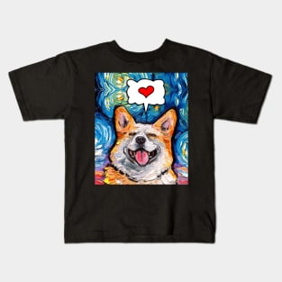 Smiling Corgi Love Kids T-Shirt